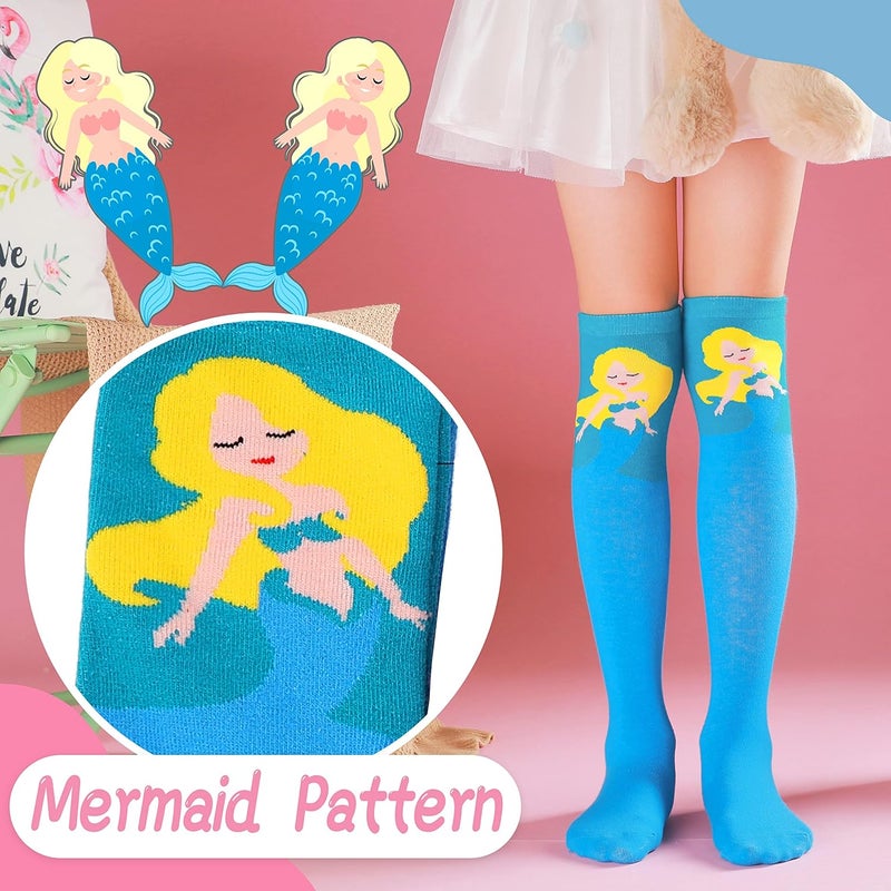 ANTSANG Kids Girls Knee High Socks Long Boot Crazy Silly Fun Gift Cute Tall Animal Socks for Child 6 Pairs - Image 3